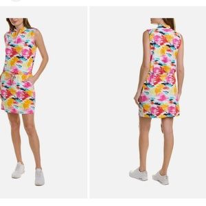 New IBKUL Women's Matilda Print Sleeveless Drawstring Dress